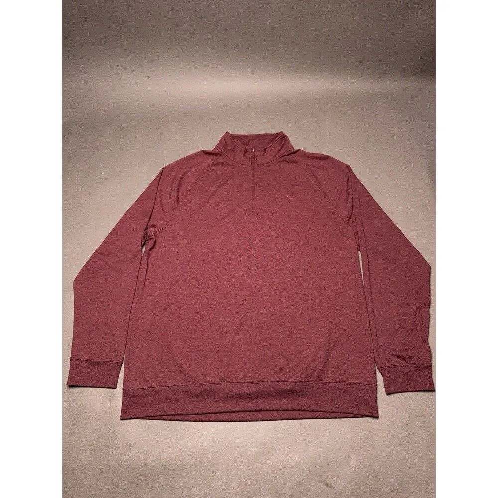 Southern Tide 1/4 Zip Performance Pullover Mens XL Lite Burgundy Stretch